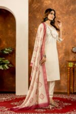 Off White Straight Kurti Pant With Printed Dupatta Set - Image 4